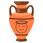 amphora + smiling face with halo