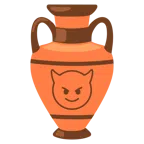 amphora + smiling face with horns