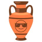 amphora + smiling face with sunglasses