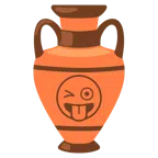 amphora + winking face with tongue