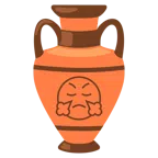 amphora + face with steam from nose