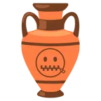 amphora + zipper-mouth face
