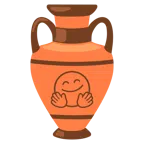 amphora + smiling face with open hands