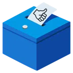 pollice in su + urna elettorale con scheda