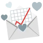lettera d’amore + grafico con andamento positivo