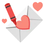 lettera d’amore + pastello a cera