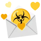 lettera d’amore + simbolo del rischio biologico