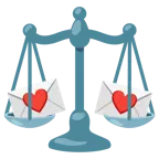 lettera d’amore + bilancia a doppio piatto