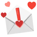 lettera d’amore + punto esclamativo rosso