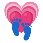 cuore che cresce + impronta di piedi