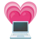 cuore che cresce + computer portatile