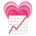 cuore che cresce + grafico con andamento positivo
