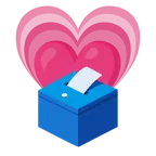 cuore che cresce + urna elettorale con scheda