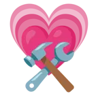 cuore che cresce + martello e chiave inglese