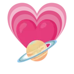 cuore che cresce + pianeta con satellite
