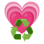 cuore che cresce + simbolo del riciclaggio