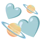 cuori che girano + pianeta con satellite