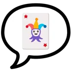 speech balloon + joker