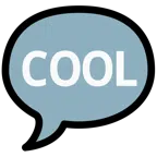 speech balloon + COOL button
