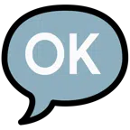speech balloon + OK button