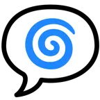 speech balloon + cyclone