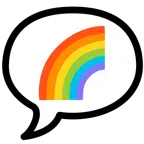 speech balloon + rainbow