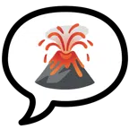 speech balloon + volcano