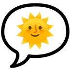 speech balloon + sun with face