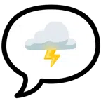 speech balloon + cloud with lightning