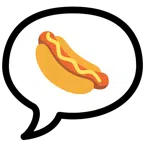 speech balloon + hot dog