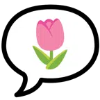 speech balloon + tulip