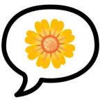 speech balloon + blossom