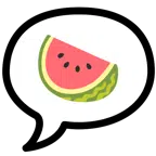 speech balloon + watermelon