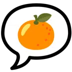 speech balloon + tangerine