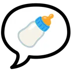 speech balloon + baby bottle
