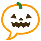 speech balloon + jack-o-lantern