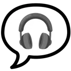 speech balloon + headphone
