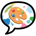 speech balloon + artist palette
