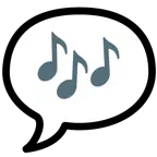 speech balloon + musical notes
