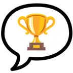 speech balloon + trophy