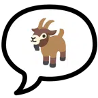 speech balloon + goat