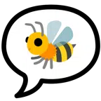 speech balloon + honeybee