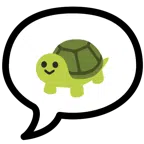 speech balloon + turtle