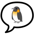 speech balloon + penguin