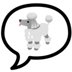 speech balloon + poodle