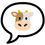 speech balloon + cow face