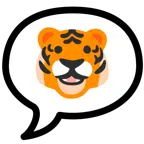 speech balloon + tiger face