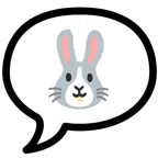 speech balloon + rabbit face