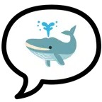 speech balloon + spouting whale