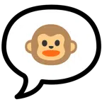 speech balloon + monkey face